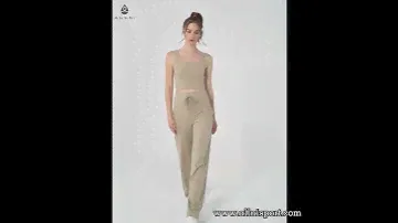 women loose wide-leg solid color fitness pants running nude yoga pants