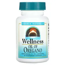 Source Naturals, Wellness, масло орегано, 60 вегетарианских капсул