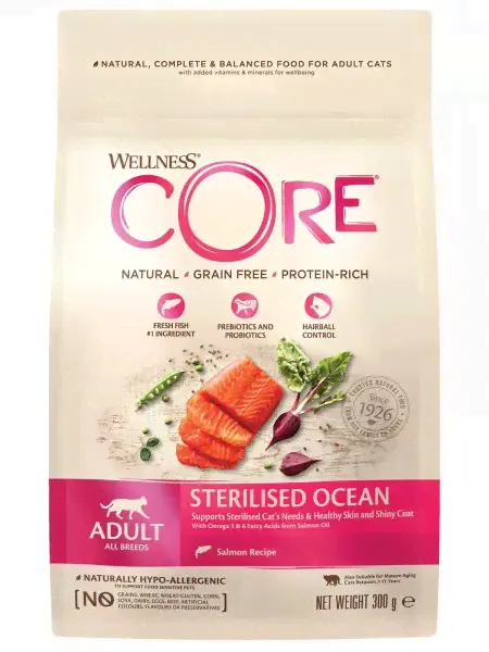 Wellness CORE сух. д/стерил. кошек из лосося 300г