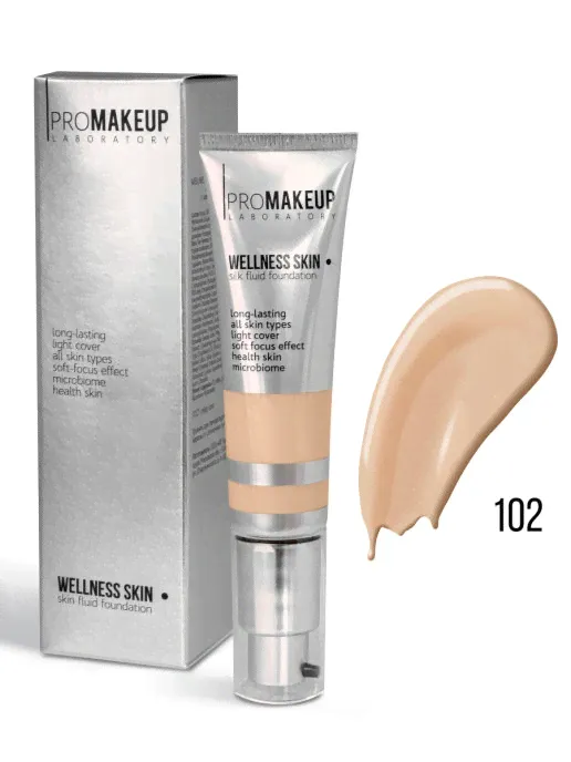 WELLNESS SKIN skin fluid foundation тональный флюид с шелковым покрытием 102-0