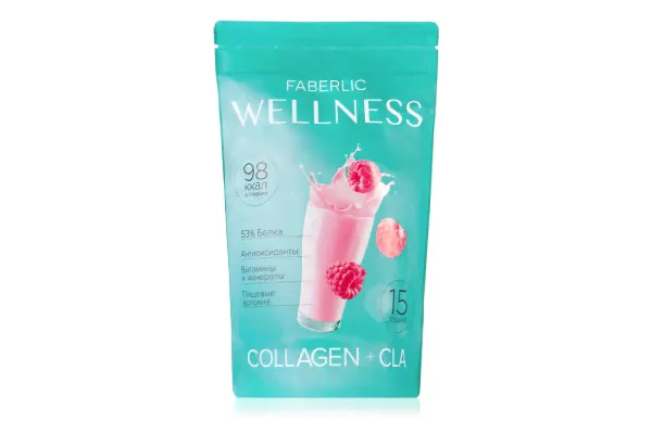 Протеиновый коктейль Wellness с коллагеном и CLA. Вкус: малина Фаберлик в Москве-0