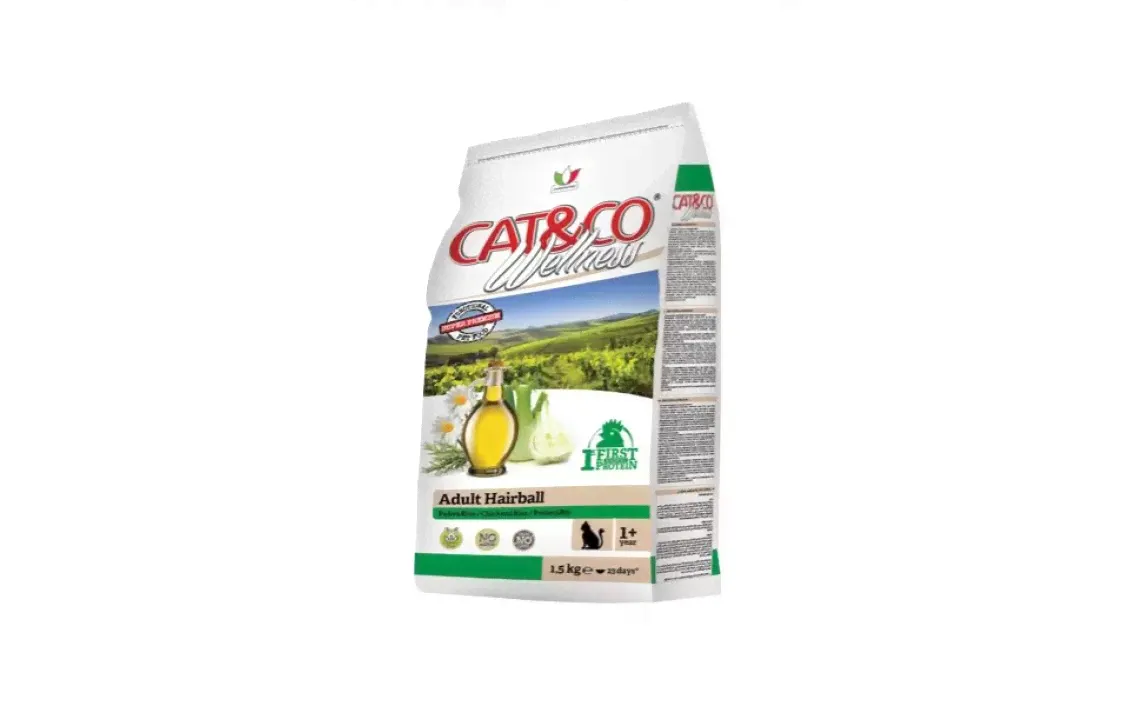 Сухой корм для кошек Wellness Cat&Co Adult Hairball курица и рис 1,5 кг