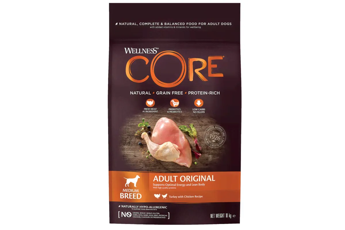 Корм Wellness CORE из индейки с курицей для взрослых собак средних пород 10 кг-0