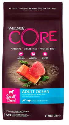 Корм "Wellness" Core Adult Small для собак мелких пород Лосось, тунец 1,5кг-0