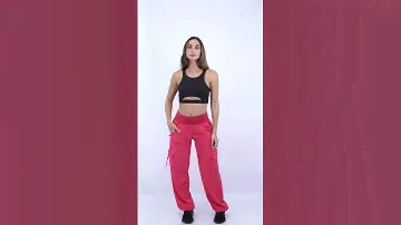 Black Wellness Bra & Pink Lis Cargo Pants