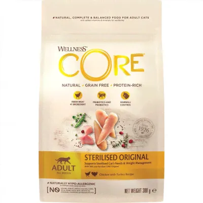 Корм для кошек Wellness CORE Sterilised Курица с индейкой 300 г